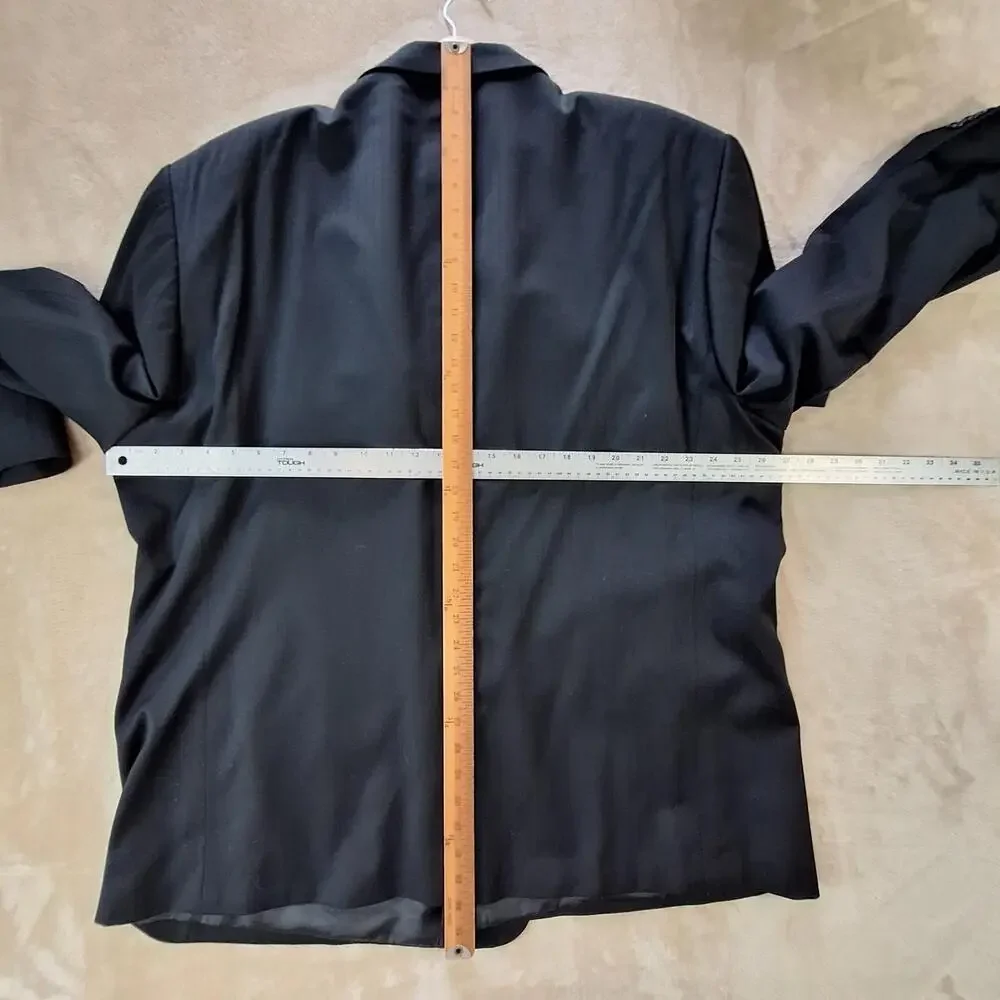 Henry Grethel Suit Jacket Mens 50R Black Stripe Ventless 2 Button Formal